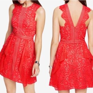 BCBGMaxAzria Ondina Floral Lace Vibrant Red Dress - MSRP $338 - SIZE 02